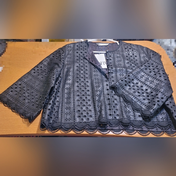 NWT Black Zara Faux Leather Jacket - Picture 5 of 5